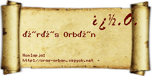 Órás Orbán névjegykártya